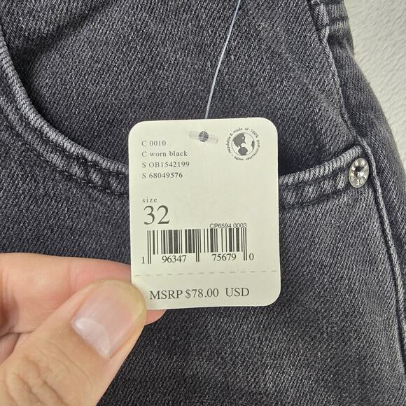 Free People We The Free Pacifica Slim Straight Leg Jeans Sz 32 Black (32x27) NWT - Picture 5 of 16